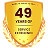 49 Years of Excellence Service Logo